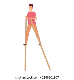 Stilt icon cartoon vector. Street leg. Man festival