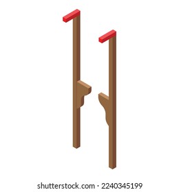 Stilt icon isometric vector. Circus character. Walker leg