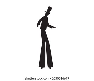 Stilt walker in circus game