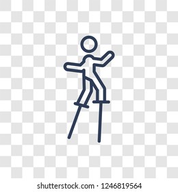 Stilt walker icon. Trendy linear Stilt walker logo concept on transparent background from Circus collection