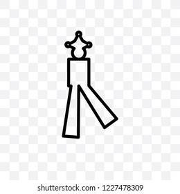 Stilt walker vector linear icon isolated on transparent background, Stilt walker transparency concept can be used for web and mobile