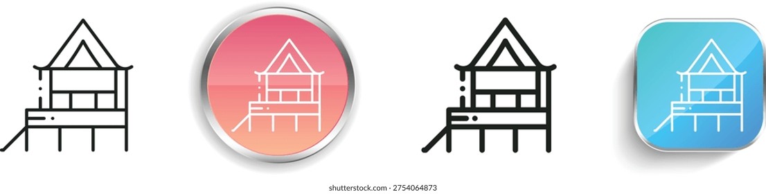stilts icon. Thin Linear, Regular and Button Style Design Isolated On White Background