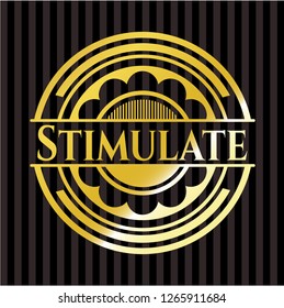 Stimulate golden emblem or badge
