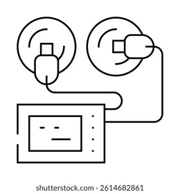 stimulator with suction cups line icon vector. stimulator with suction cups sign. isolated contour symbol black illustration