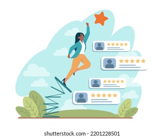 Concepto de estímulo. Aumento de la motivación de los personajes, avanzando hacia el objetivo. Inspiración o idea de estímulo. Ilustración vectorial plana
