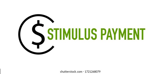 Stimulus Payment Inscription On White. Stock Vector