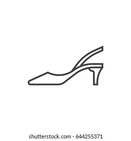 Sting back shoes line icon.
