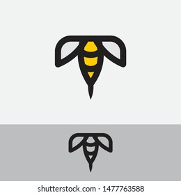 Sting bee logo icon design template.