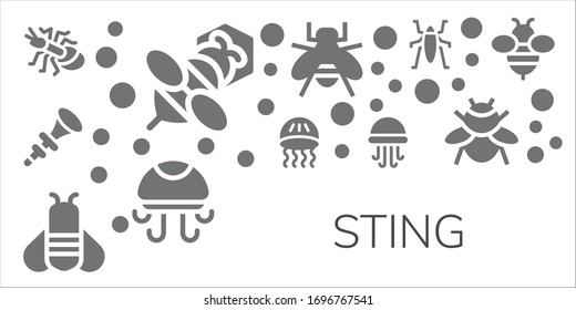 conjunto de iconos de ajuste. 11 iconos rellenos.  Iconos modernos sencillos, como: Hormiga, Bee, Bpee, Jellyfish, Insect, Bumblebee