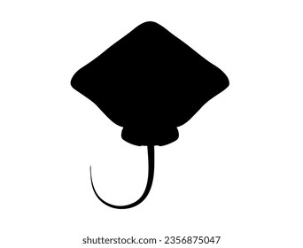 Sting ray silhouette vector art white background