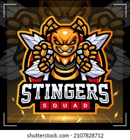 Stinger Bee Mascot. Esport Logo Badge And Template