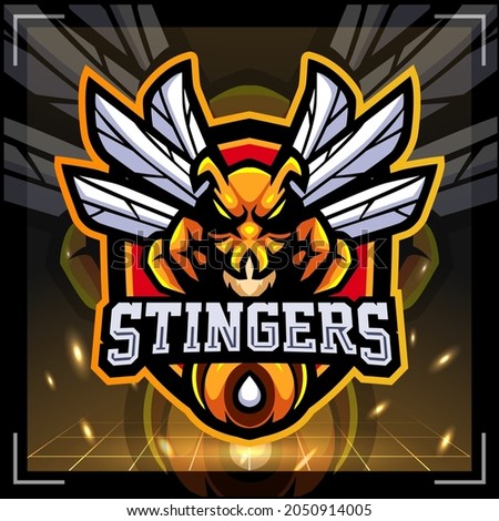 Stinger bee mascot. esport logo design
