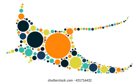 stinggray shape vector design by color point