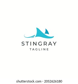 Stingray animal logo icon design template flat vector