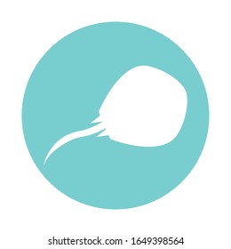 Stingray block style icon design Sea life ecosystem fauna ocean underwater water nature marine tropical theme Vector illustration