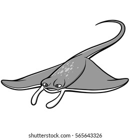 Stingray Cartoon Illustration