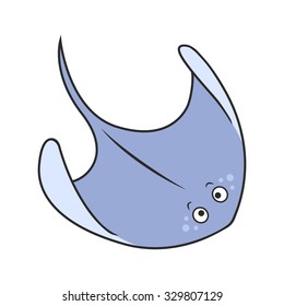 Stingray cartoon, part of the collection of marine life