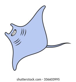 Stingray cartoon, part of the collection of marine life