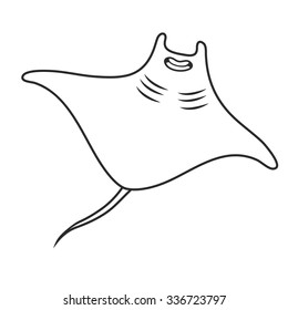 Stingray cartoon, part of the collection of marine life
