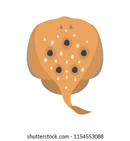 Stingray color vector icon. Flat design