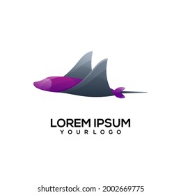 Stingray colorful logo illustration vector