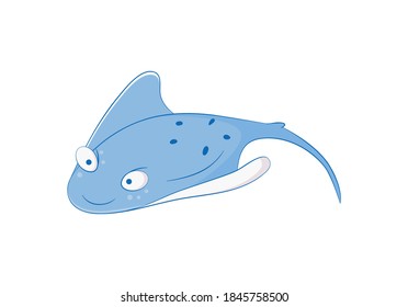 stingray cute Cartoon, Vektorgrafik