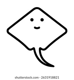 stingray face icon on white background vector
Vector line icon animals