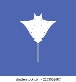 stingray fish bentfin devil ray swimming ocean creature isolated modern abstract logo design icon illustration template