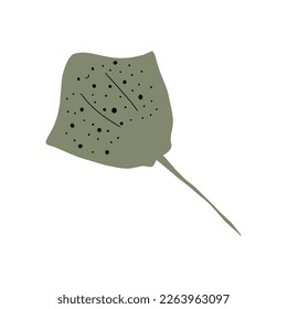 Stingray fish Character black sea animal on deep background. Wild life illustration. Vector illustration.