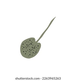 Stingray fish Character black sea animal on deep background. Wild life illustration. Vector illustration.
