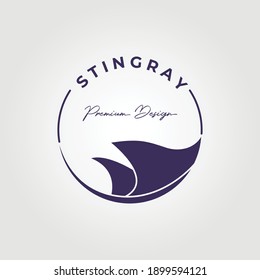 stingray fish circle logo vector illustration design