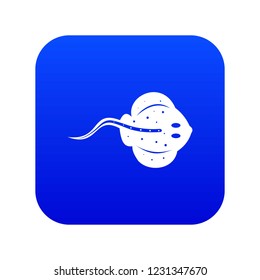 Stingray fish icon digital blue for any design isolated on white vector illustration