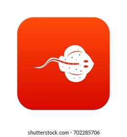 Stingray fish icon digital red for any design isolated on white vector illustration