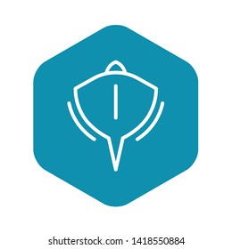 Stingray fish icon. Outline illustration of stingray fish vector icon for web design isolated on white background