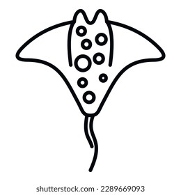 Stingray fish icon outline vector. Animal ray. Wildlife water