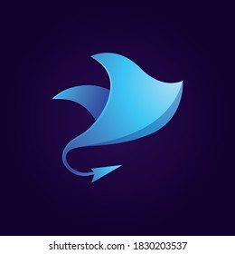 Stingray Fish Logo Design Template