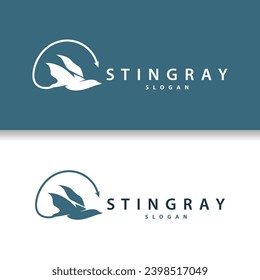 Stingray fish logo ocean animal design simple black manta silhouette illustration