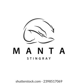 Stingray fish logo ocean animal design simple black manta silhouette illustration