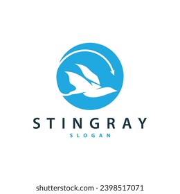 Stingray fish logo ocean animal design simple black manta silhouette illustration