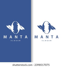 Stingray fish logo ocean animal design simple black manta silhouette illustration