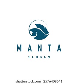 Stingray fish logo ocean animal design simple black manta silhouette illustration