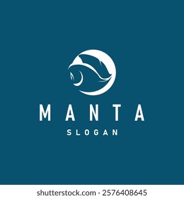 Stingray fish logo ocean animal design simple black manta silhouette illustration