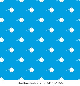 Stingray fish pattern repeat seamless in blue color for any design. Vector geometric illustration