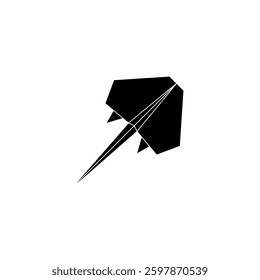 Stingray Fish Shape Inspiriert von Origami Form, kann für Logo, Piktogramm, Aquatic Animal Figur, Website, Apps, oder Grafik-Design-Element verwenden. Vektorgrafik
