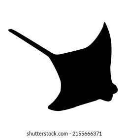 Stingray fish vector black silhouette isolated on white background