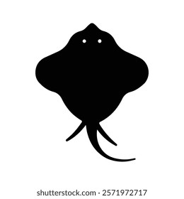 Stingray fish vector icon. Stingray Fish Illustration. Fishing symbol. Seafood icon. Isolated on White Background.