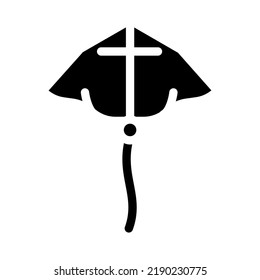 stingray form kite glyph icon vector. stingray form kite sign. isolated symbol illustration