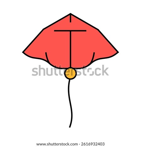 stingray form kite line icon vector. stingray form kite sign. isolated symbol illustration