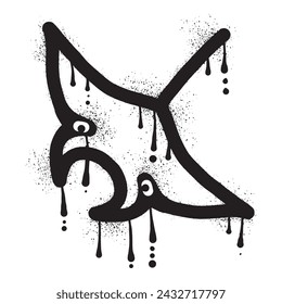 Stingray graffiti with black spray paint art