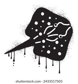 Stingray graffiti with black spray paint art